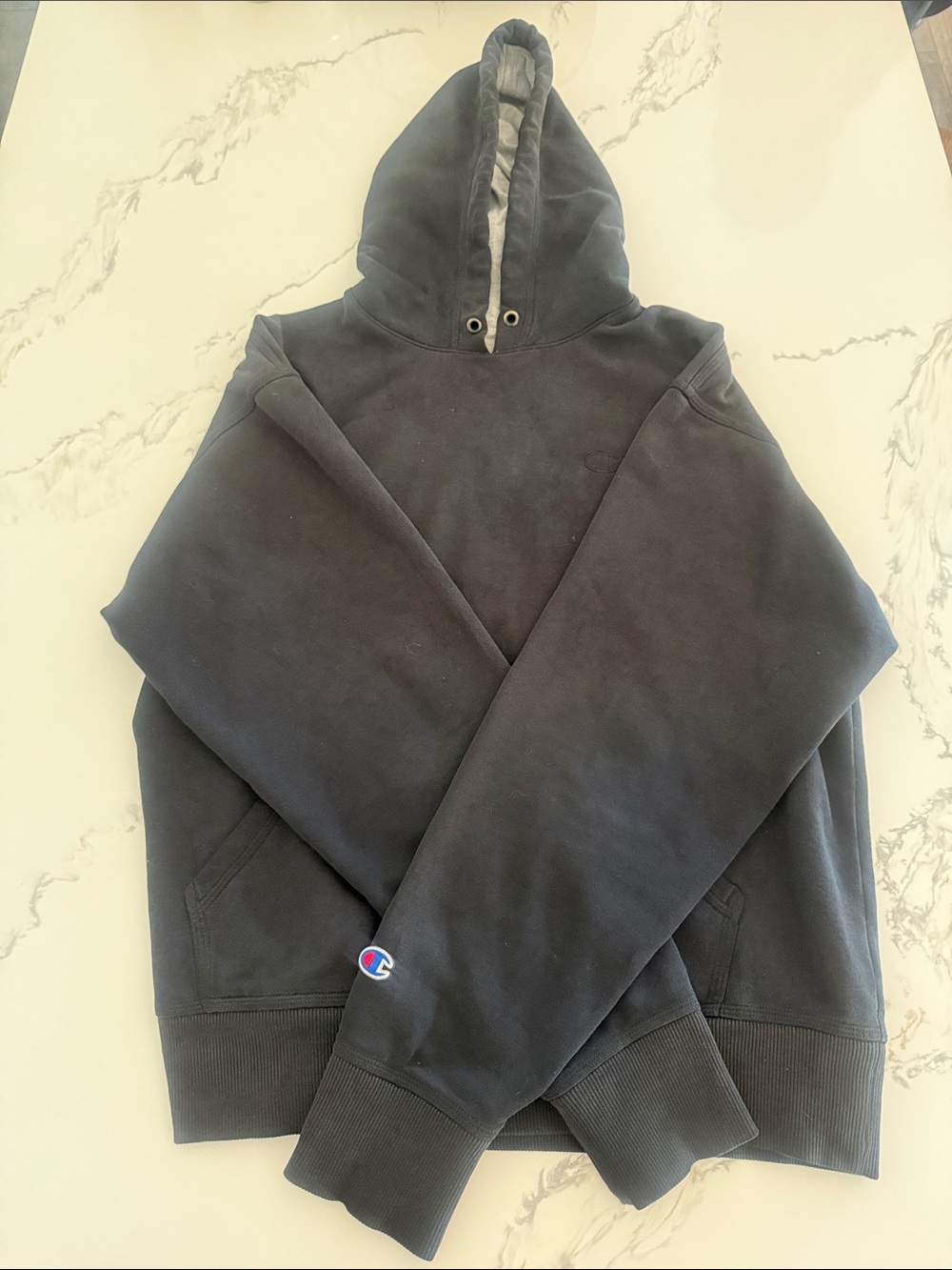 Champion black Pullover Hoodie with Logo Tag